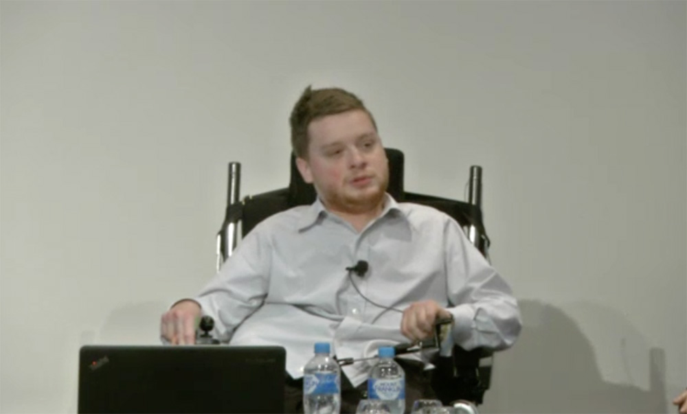 Screenshot of Carl talking at the Digital Dreams session.